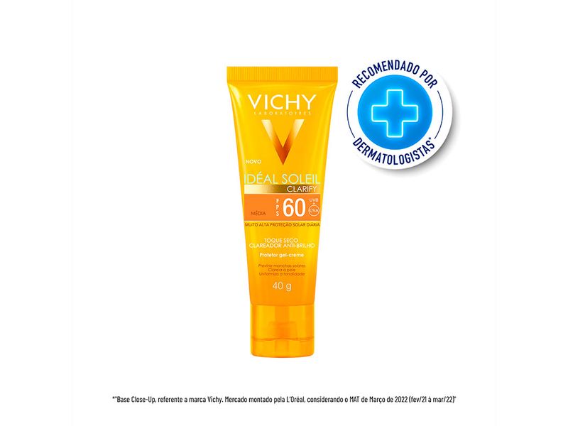 Protetor-Solar-Facial-Vichy-Ideal-Soleil-Clarify-FPS60-Media-40g
