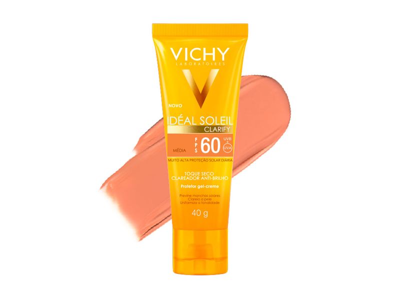 Protetor-Solar-Facial-Vichy-Ideal-Soleil-Clarify-FPS60-Media-40g