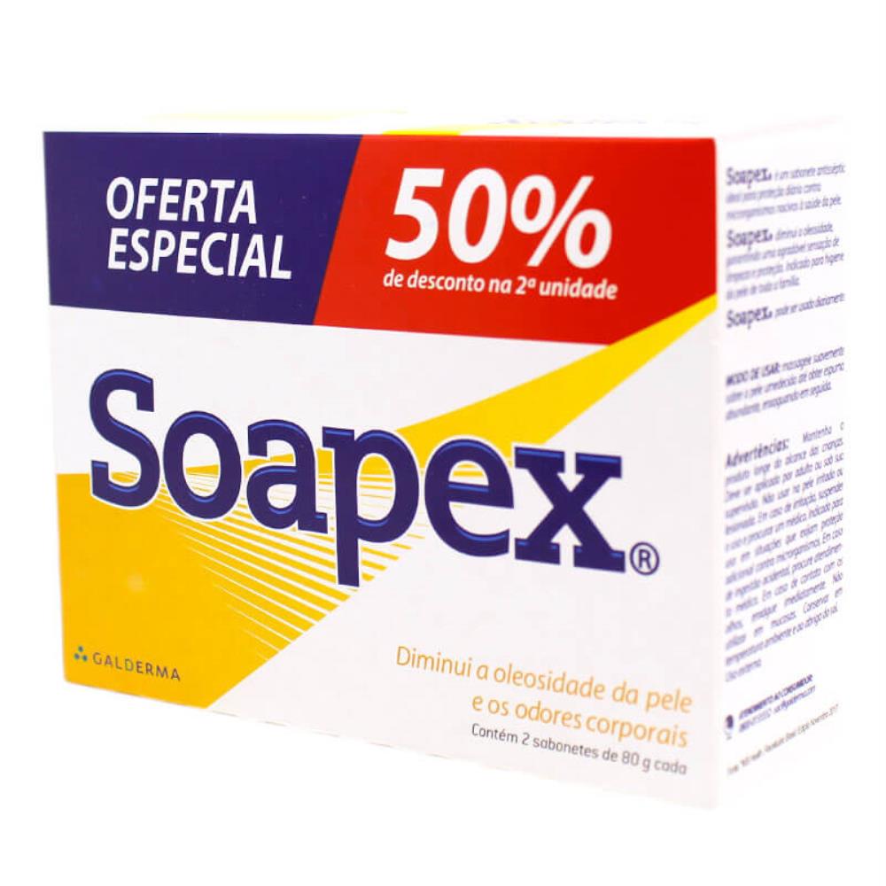 Kit Sabonete Barra Soapex 80g: 50% de Desconto na 2ª Unidade