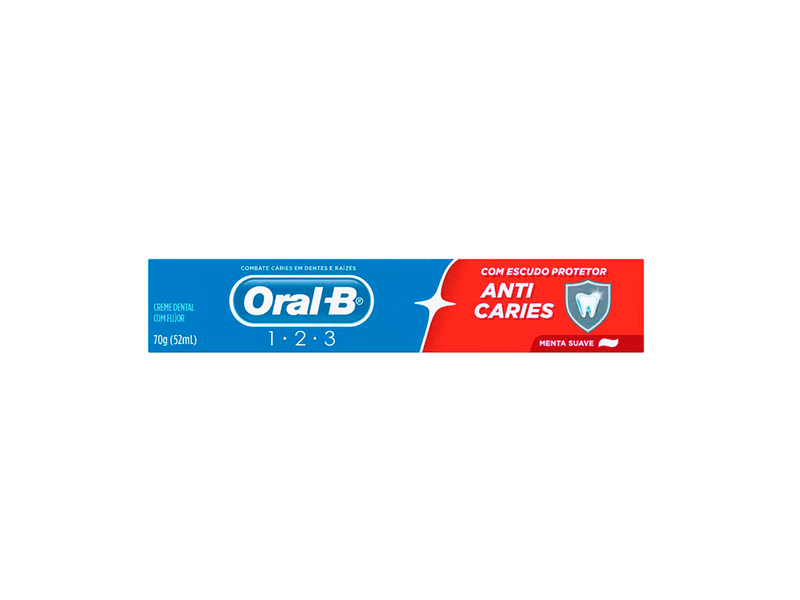 Creme-Dental-Oral-B-123-Anticaries-Menta-Suave-70g
