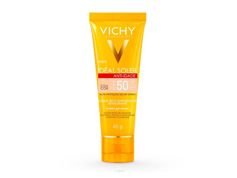 Protetor-Solar-Facial-Vichy-Ideal-Soleil-Anti-idade-FPS50-com-Cor-40g