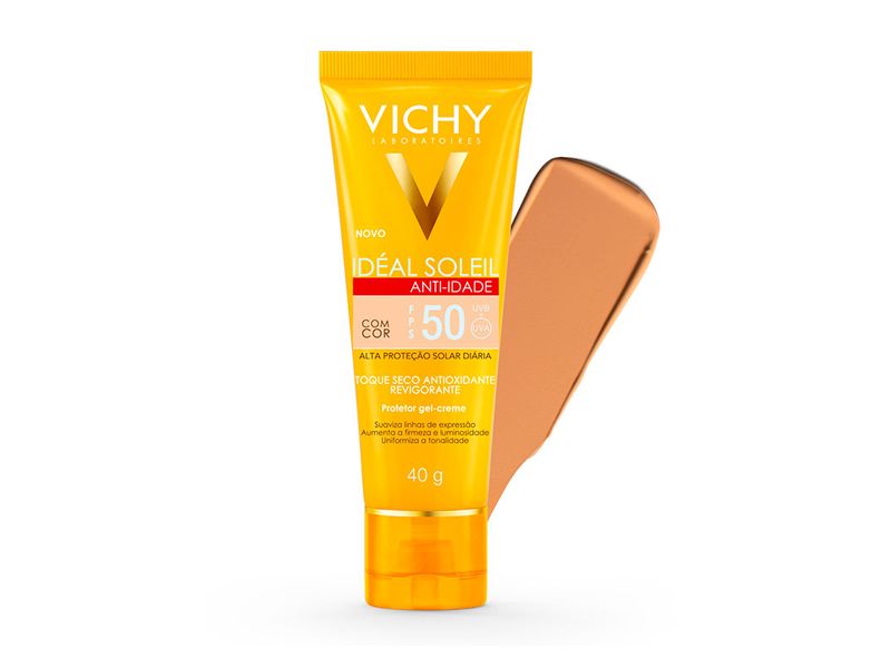 Protetor-Solar-Facial-Vichy-Ideal-Soleil-Anti-idade-FPS50-com-Cor-40g