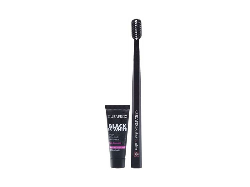 Kit-Curaprox-Black-Is-White-Escova-Dental-Ultra-Macia---Creme-Dental-8ml
