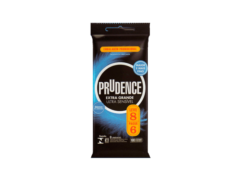 Preservativo Prudence Extra Grande Ultra Sensível 8 unidades