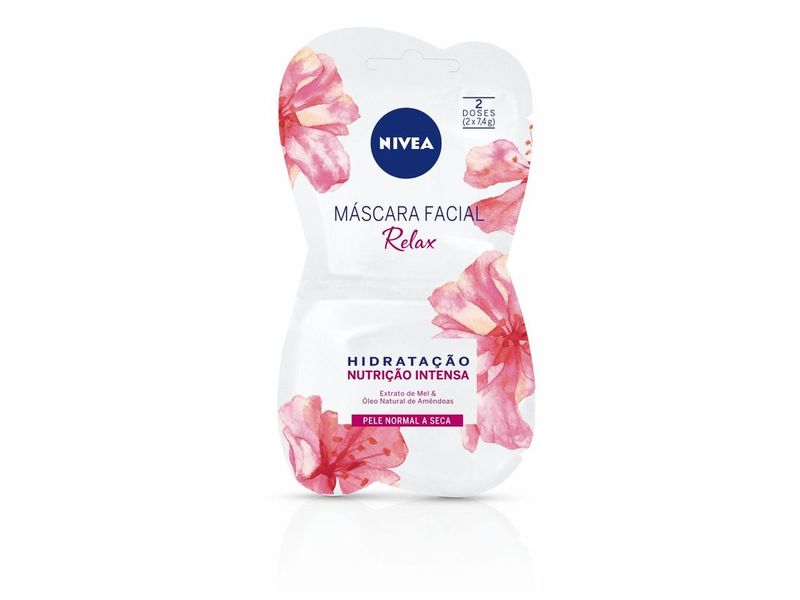 Máscara Facial Nivea Relax Sachê 15ml 2 Unidades 7,4g cada