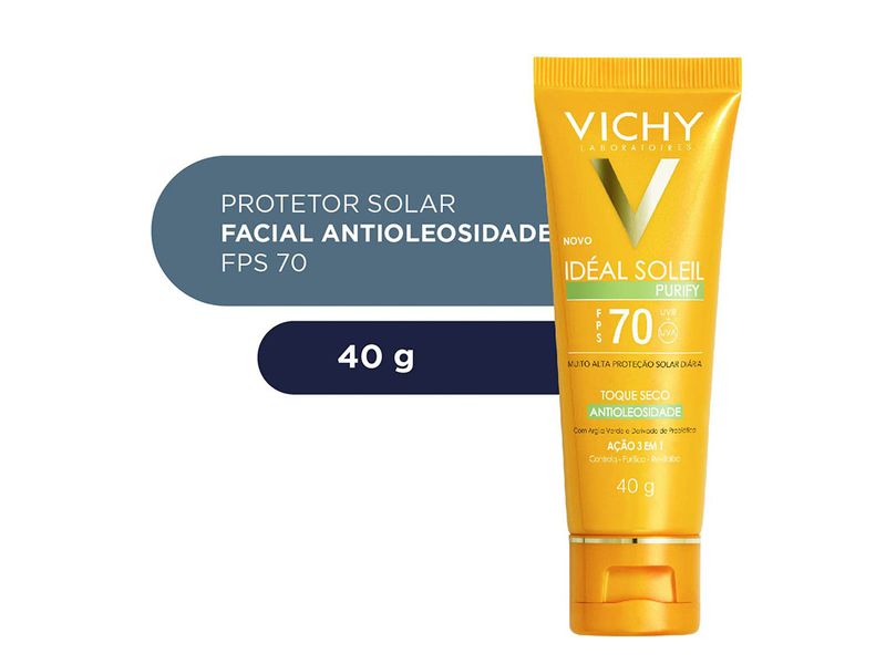 Protetor-Solar-Facial-Vichy-Ideal-Soleil-Purify-FPS70-40g