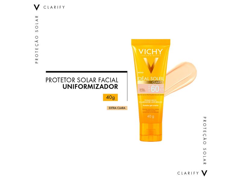 Protetor-Solar-Facial-Vichy-Ideal-Soleil-Clarify-FPS60-Extra-Clara-40g