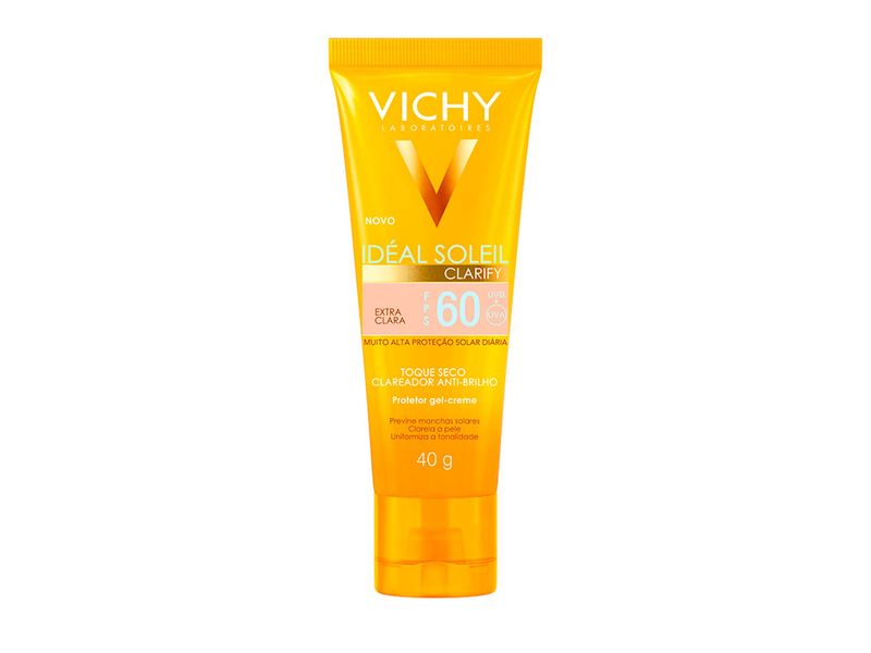 Protetor-Solar-Facial-Vichy-Ideal-Soleil-Clarify-FPS60-Extra-Clara-40g