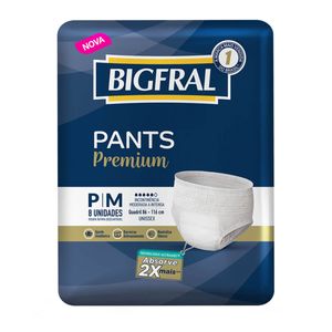 Roupa Íntima Bigfral Pants Premium P/M 8 Unidades