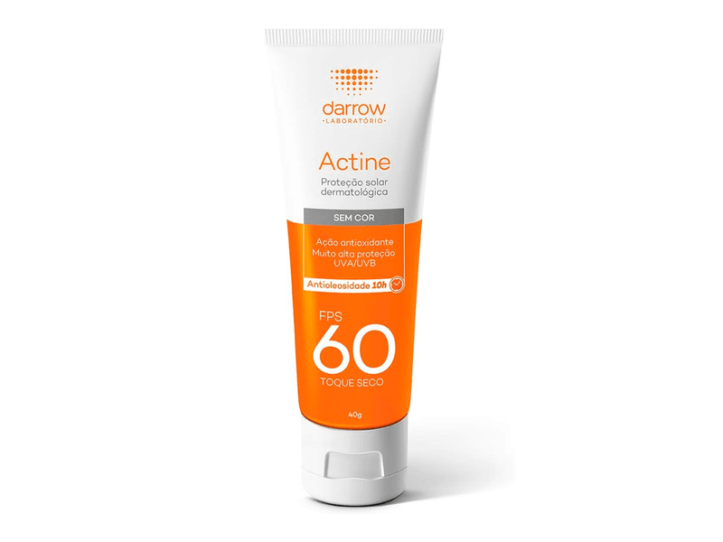 Protetor Solar Facial Darrow Actine Sem Cor FPS60 40g