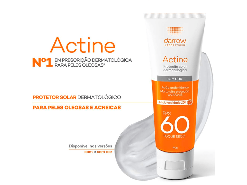 Protetor-Solar-Facial-Darrow-Actine-Sem-Cor-FPS60-40g