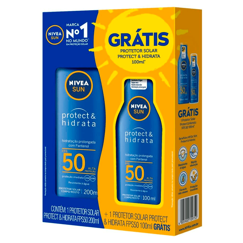 Kit Nivea Sun Protect & Hidrata FPS50 200ml + 100ml | Drogal