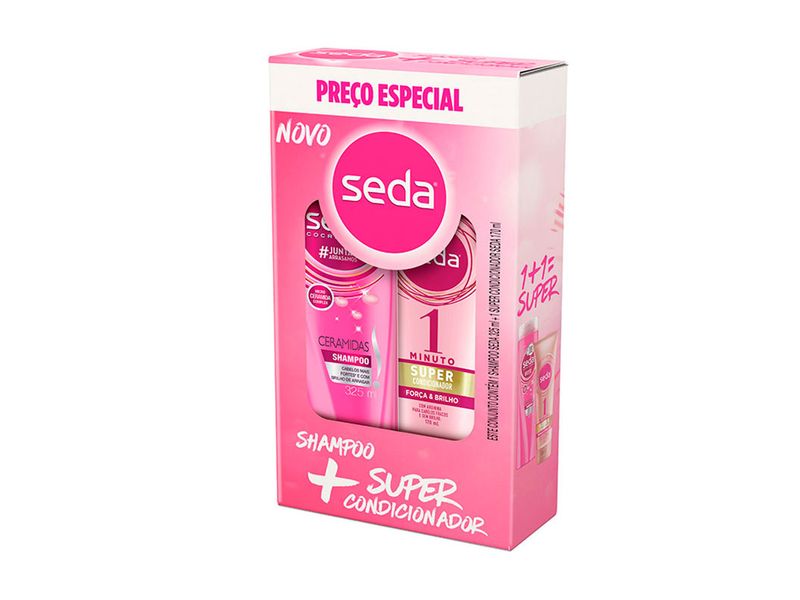 Kit-Shampoo-Seda-Ceramidas-325ml---Super-Condicionador-Forca-e-Brilho-170ml