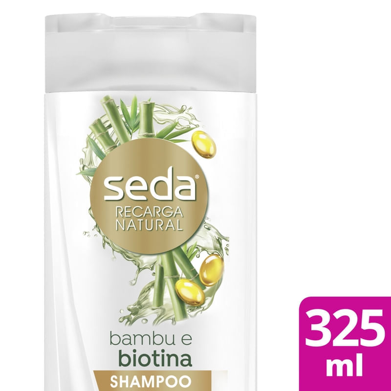 Shampoo Seda Recarga Natural 325 ml Biotina + Óleo de Rícino - LojasLivia