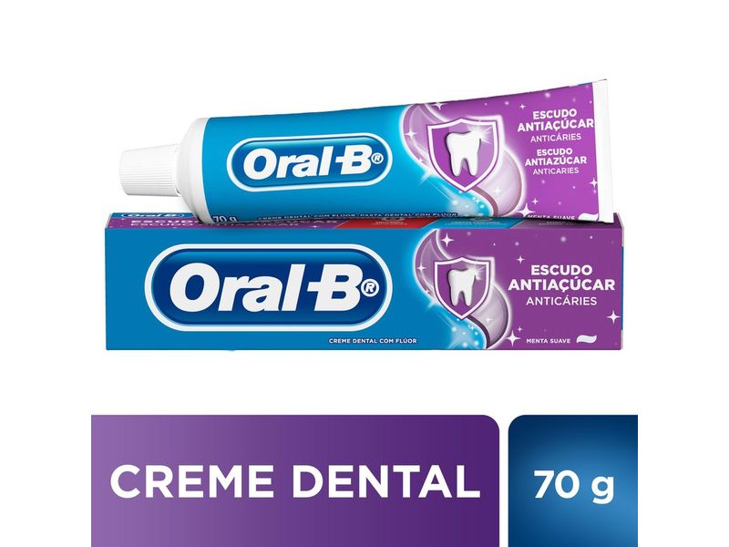 Creme Dental Oral-B Escudo Antiaçúcar Anticáries 70g