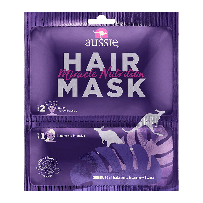 Máscara Aussie Miracle Nutrition Tratamento Intensivo 30ml + Touca