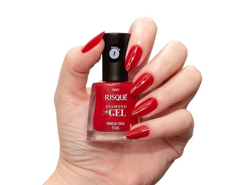 Esmalte-Risque-Diamond-Gel-Vermelho-Cereja-Cremoso-95ml