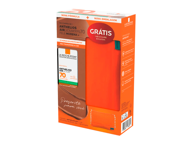 Protetor Solar Anthelios Airlicium Antioleosidade FPS70 Pele Morena 40g+Necessaire