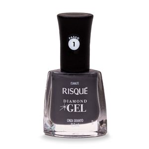 Esmalte Risqué Diamond Gel Cinza Granito Cremoso 9,5ml