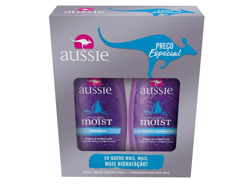Kit Shampoo Aussie Moist 360ml + Condicionador 180ml