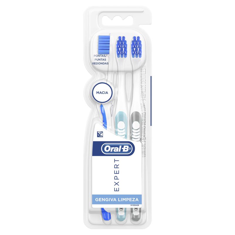 Escova Dental Oral B Expert Gengiva Limpeza Macia COM 3 UNIDADES