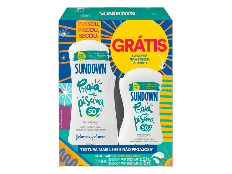 Kit-Protetor-Solar-Sundown-Praia-e-Piscina--FPS50--200ml---Protetor-Solar-Sundown-FPS50-120ml