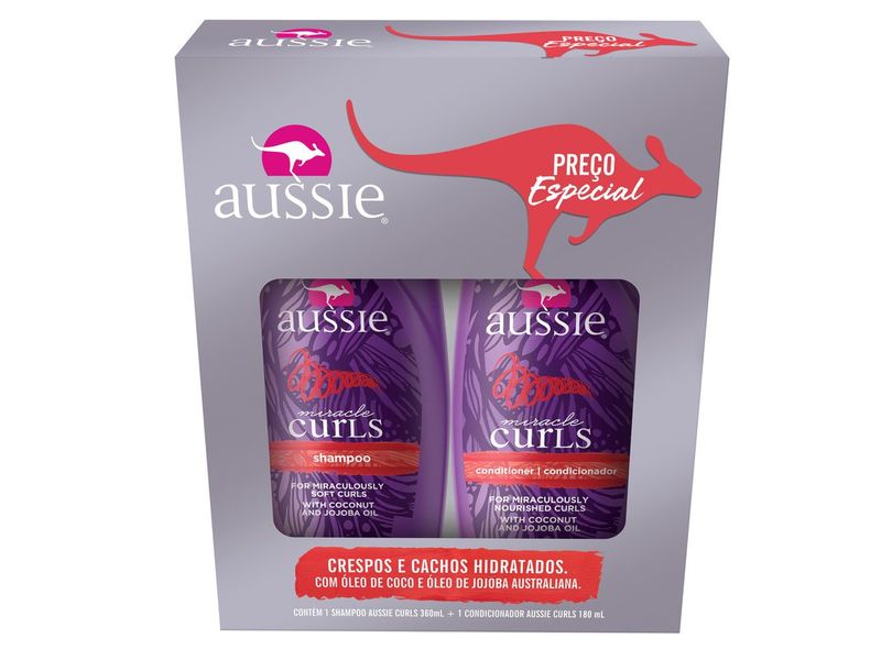 Kit Shampoo Aussie Curls 360ml + Condicionador 180ml