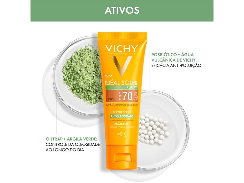Protetor-Solar-Facial-Vichy-Ideal-Soleil-Purify-FPS70-Cor-Media-40g