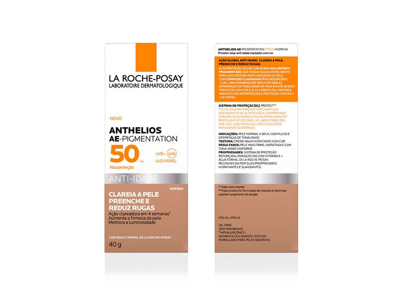 Protetor-Solar-Anti-idade-La-Roche-Posay-Anthelios-AE-Pigmentation-Morena-FPS50-40g