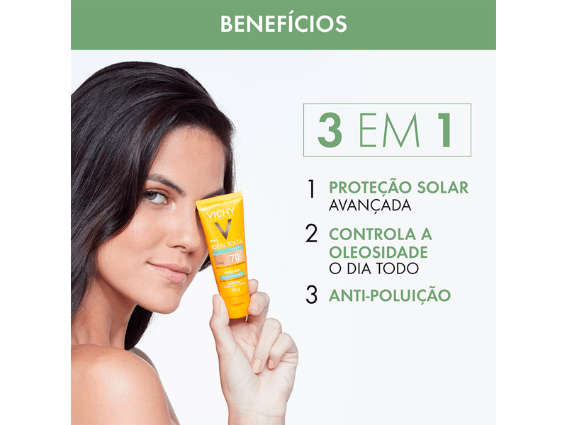 Protetor-Solar-Facial-Vichy-Ideal-Soleil-Purify-FPS70-Cor-Clara-40g