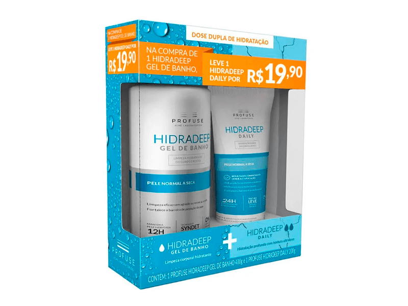 Kit-Profuse-Hidradeep-Gel-de-Banho-400g---Creme-Hidratante-Corporal-Hidradeep-Daily-200g
