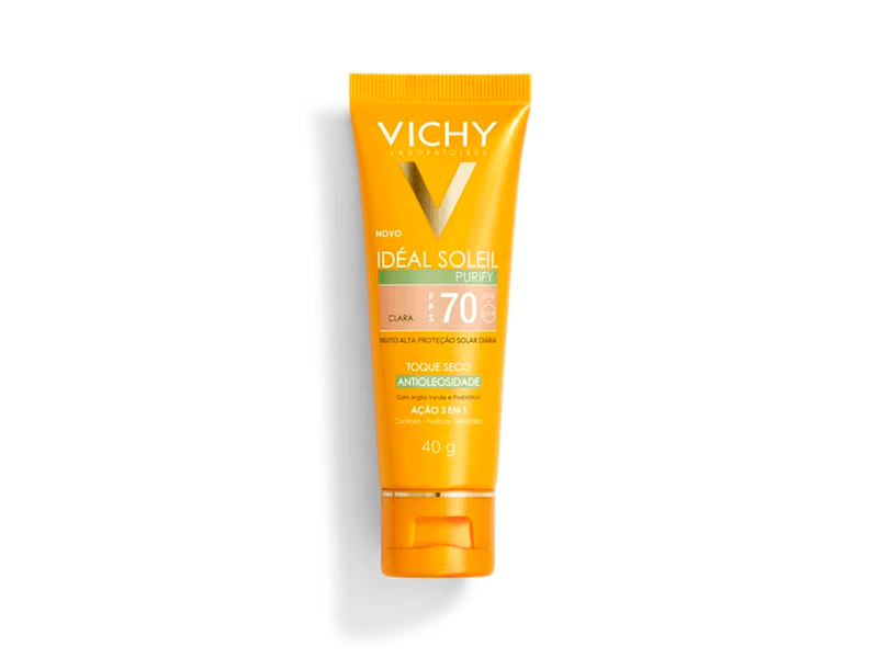 Protetor-Solar-Facial-Vichy-Ideal-Soleil-Purify-FPS70-Cor-Clara-40g