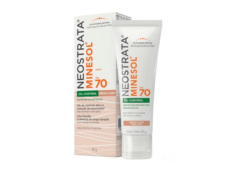 Protetor-Solar-Facial-Neostrata-Minesol-Oil-Control-Medio-Claro-FPS70-40g