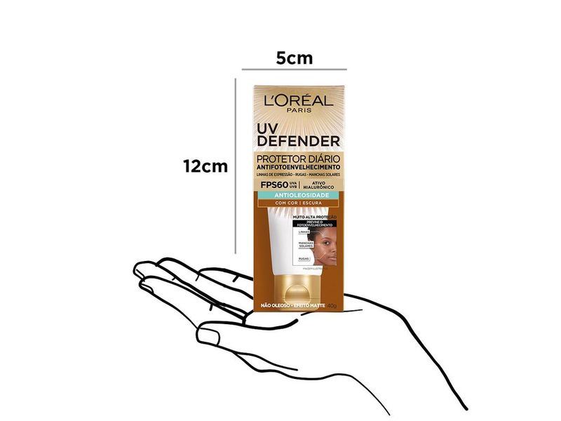 Protetor-Solar-Facial-L-Oreal-Paris-Antioleosidade-UV-Defender-FPS60-com-Cor-Escura-40g