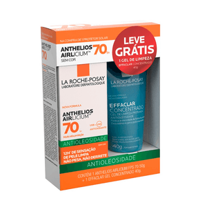 Kit Protetor Solar La Roche-Posay Anthelios Airlicium FPS70 50g + Gel de Limpeza Effaclar Concentrado 40g