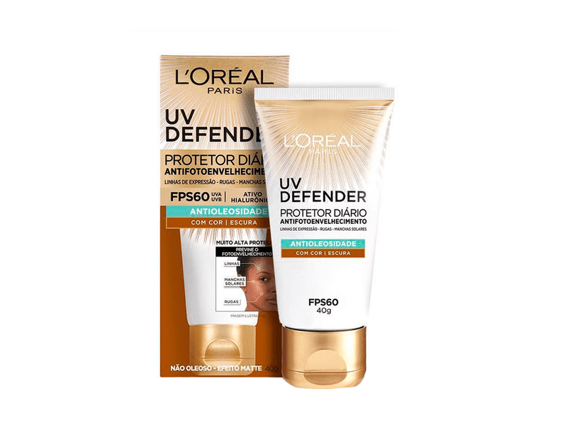 Protetor-Solar-Facial-L-Oreal-Paris-Antioleosidade-UV-Defender-FPS60-com-Cor-Escura-40g