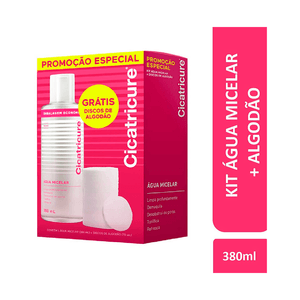 Kit Cicaticure Água Micelar Cicatricure 380ml + Disco de Algodão