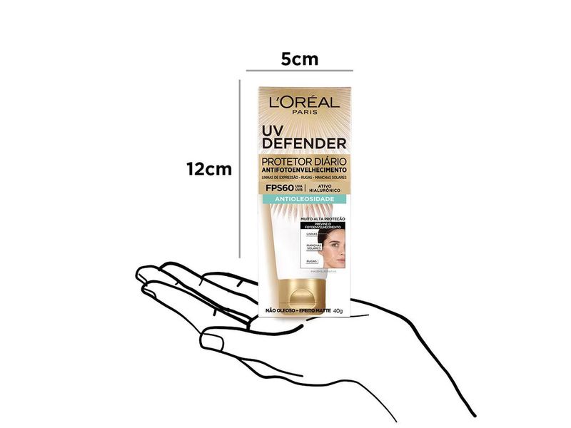Protetor-Solar-Facial-L-Oreal-Paris-Antioleosidade-UV-Defender-FPS60-40g