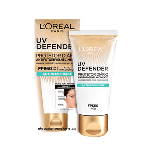 Protetor Solar Facial L'Oréal Paris Antioleosidade UV Defender FPS60 40g