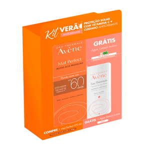 Kit Protetor Solar Facial Avène FPS60 Mat Perfect com Cor 40g + Água Termal Avéne 50ml
