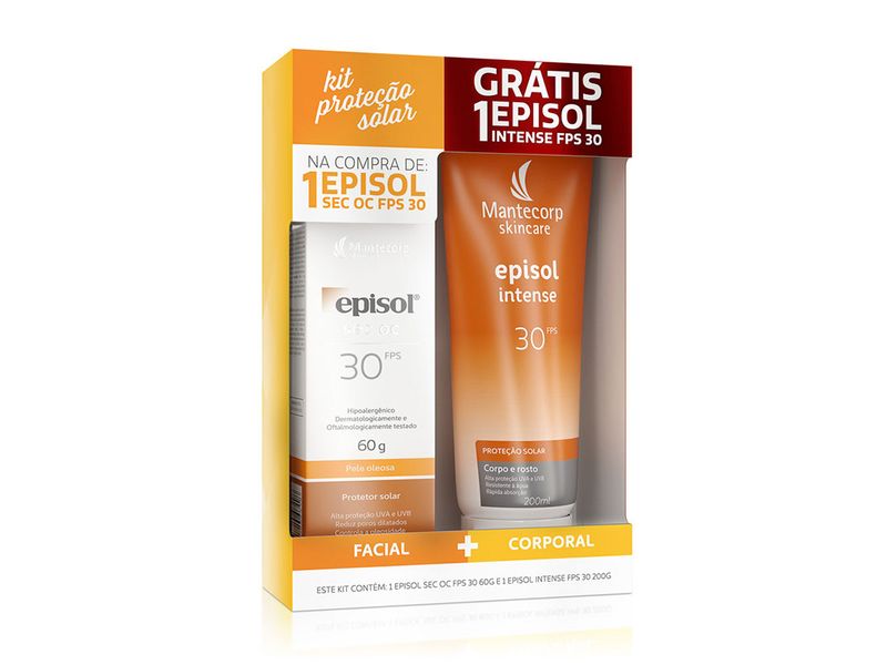 Protetor-Solar-Episol-Facial-Sec-Oc-FPS30-60g---Protetor-Corporal-Intense-FPS30-200ml