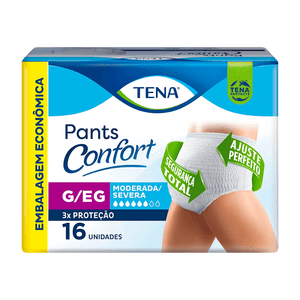 Roupa Íntima Tena Pants Confort G/EG Embalagem Econômica 16 Unidades