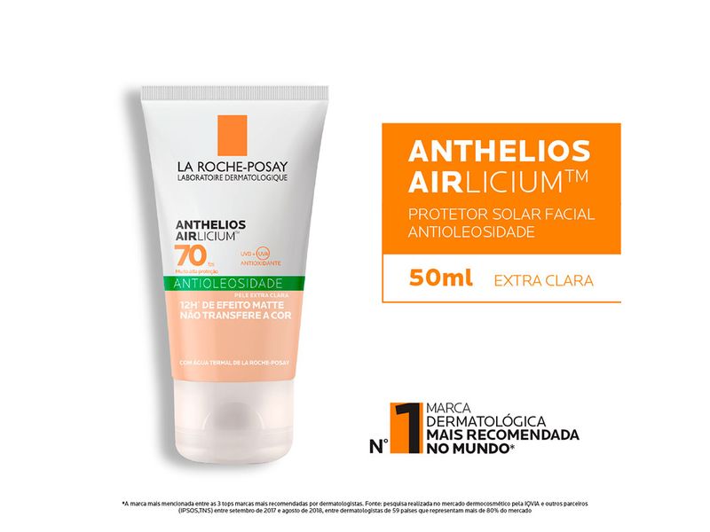Protetor-Solar-Facial-La-Roche-Posay-Anthelios-Airlicium-FPS70-Pele-Extra-Clara-40g
