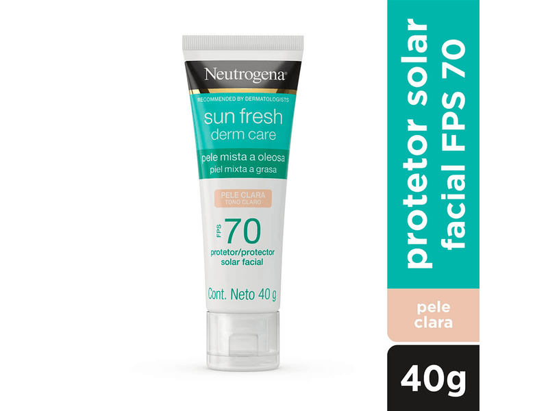 Protetor-Solar-Facial-Neutrogena-Sun-Fresh-Derm-Care-Pele-Clara-FPS70-40g