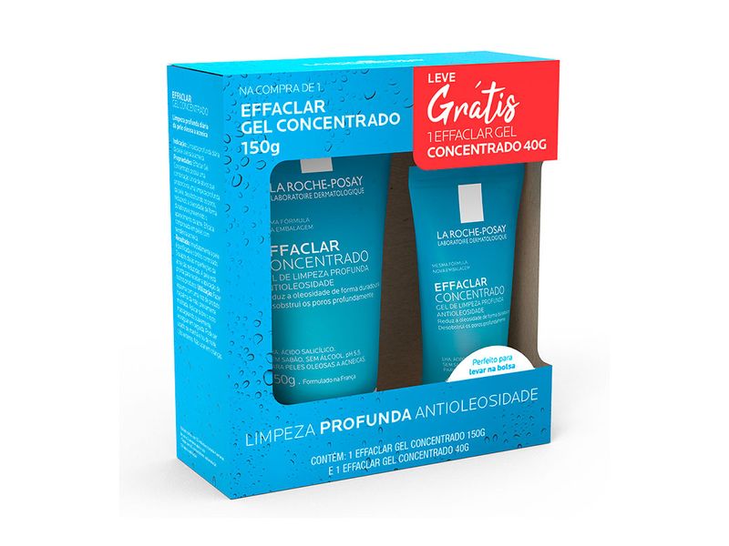 Kit-Gel-de-Limpeza-Effaclar-Concentrado-La-Roche-Posay-150g---Gel-de-Limpeza-Effaclar-Concentrado-La-Roche-Posay-40g
