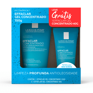 Kit Gel de Limpeza Effaclar Concentrado La Roche-Posay 150g + Gel de Limpeza Effaclar Concentrado La Roche-Posay 40g
