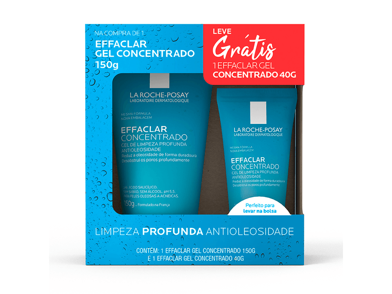 Kit-Gel-de-Limpeza-Effaclar-Concentrado-La-Roche-Posay-150g---Gel-de-Limpeza-Effaclar-Concentrado-La-Roche-Posay-40g