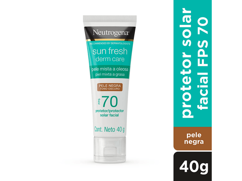 Protetor-Solar-Facial-Neutrogena-Sun-Fresh-Derm-Care-Pele-Negra-FPS70-40g