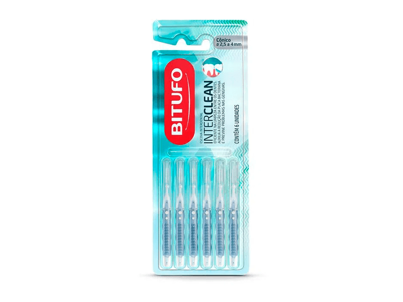 Escova-Interdental-Bitufo-Interclean-Conico-25mm-6-Unidades