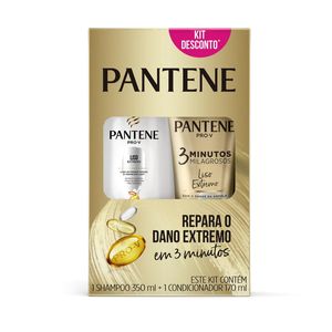 Shampoo Pantene Liso Extremo 350ml + Condicionador 3 Minutos Milagrosos 170ml